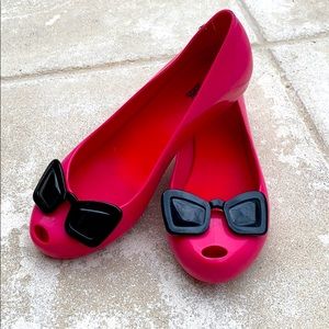 Melissa + Karl Lagerfeld magenta flats